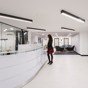 Reception area at Hills Road, Mantle Space Ltd in Cambridge