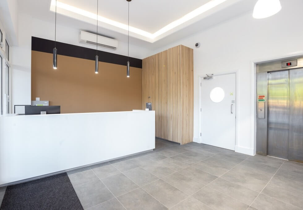 Reception in Ermine Business Park, Regus, Huntingdon