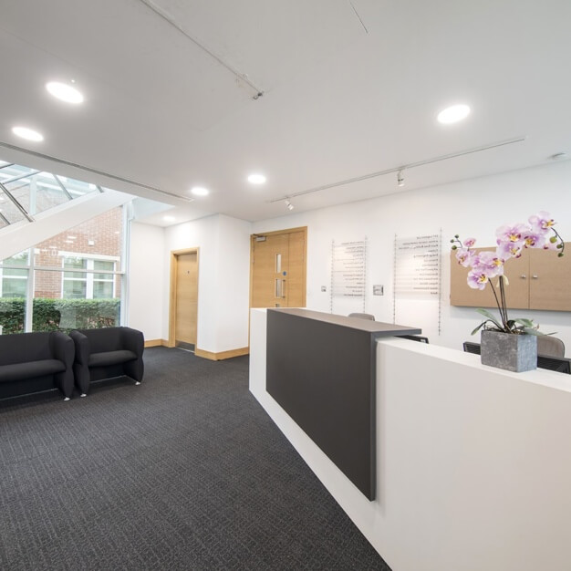 The reception at Capability Green, Regus in Luton