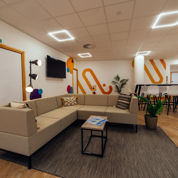 A breakout area in Lynch Wood, FigFlex Offices Ltd, Peterborough