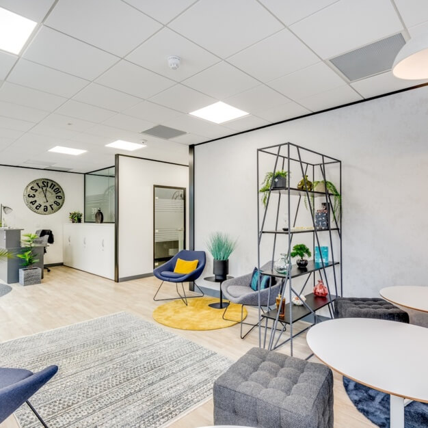 A breakout area in Bridge Road East, Pure Offices, Welwyn Garden City