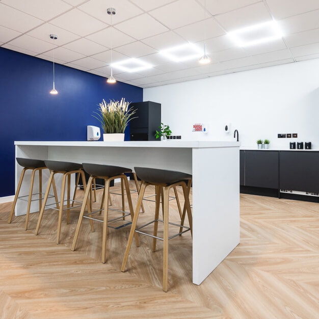 A breakout area in Merus Court, Landmark Property Solutions, Leicester