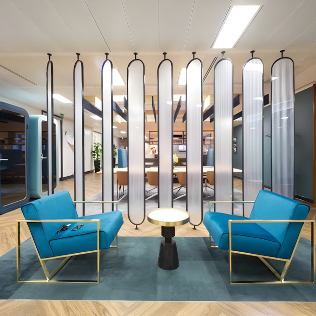 A breakout area in Bevis Marks, Landmark Space, Aldgate