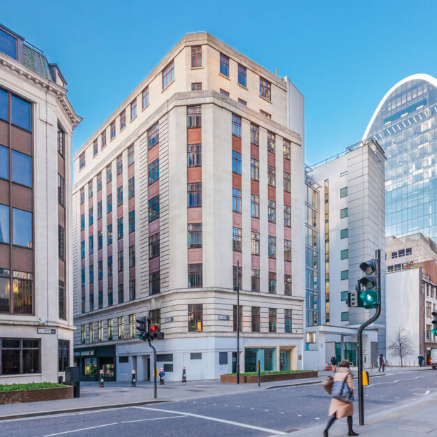 Building external for Bevis Marks, Business Cube, Aldgate