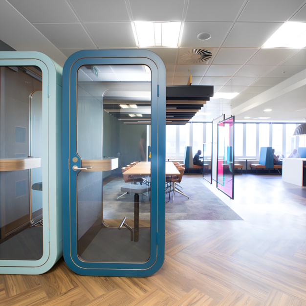 Phone booth at Botolph Street, Landmark Space in Aldgate