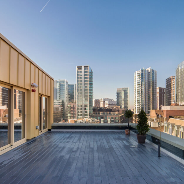 Roof terrace at Alie Street, Business Cube in Aldgate
