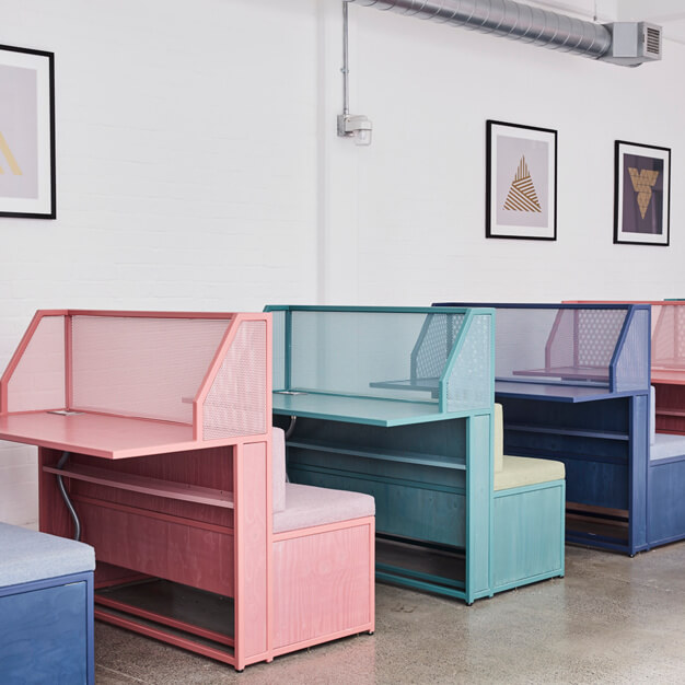 The communal space at Whitechapel High Street, FORA in Aldgate