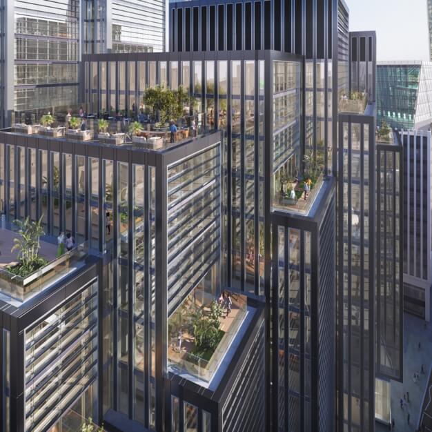The roof terrace at Leadenhall Street, Huckletree in Aldgate