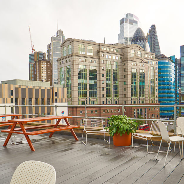 Use the roof terrace at Whitechapel High Street, FORA (Aldgate)