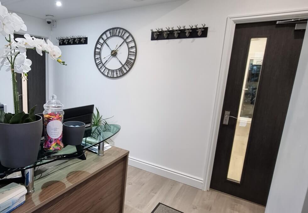 The reception at Elthorne Road, Kozmik Work Space Ltd in Archway