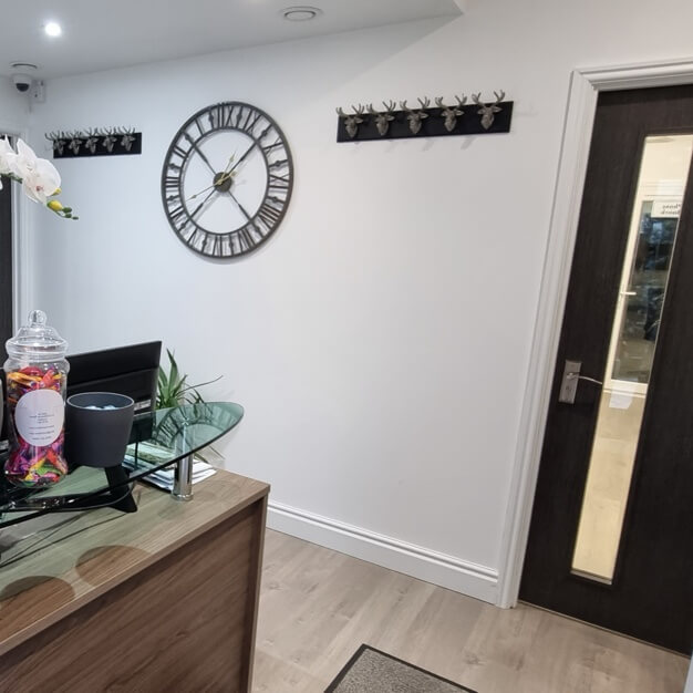 The reception at Elthorne Road, Kozmik Work Space Ltd in Archway