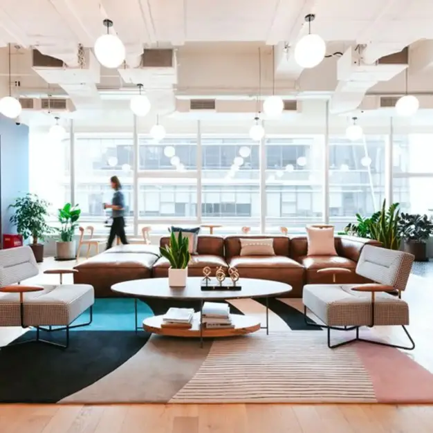 A breakout area in Old Broad Street, WeWork, Bank
