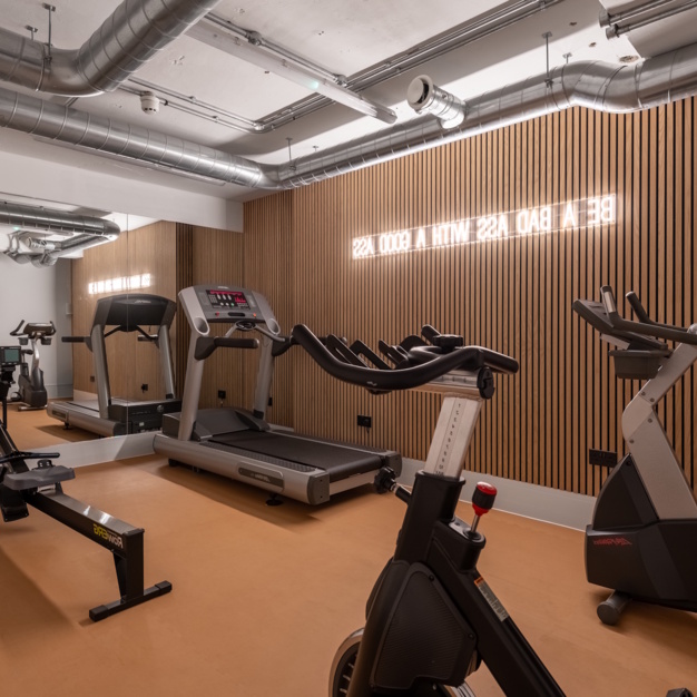 The gym at Frederick's Place, The Boutique Workplace Company in Bank