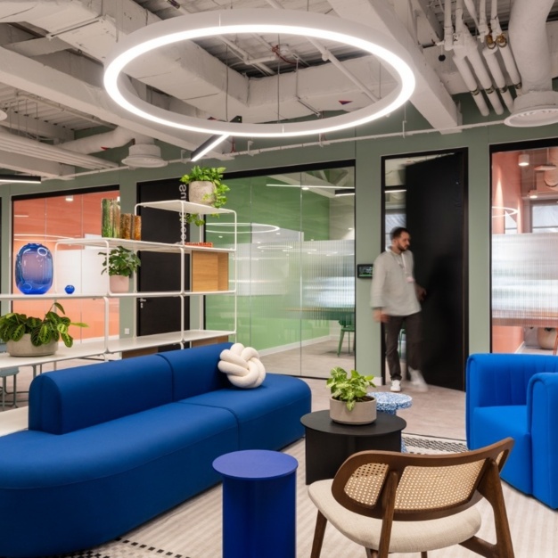 A breakout area in Huckletree, Bishopsgate - London