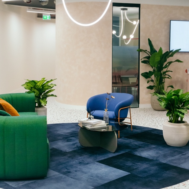 Breakout area at Huckletree in Bishopsgate, London