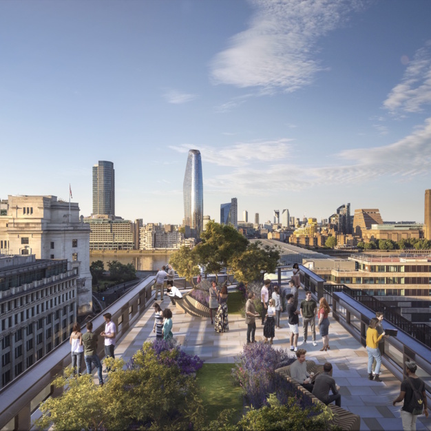 The roof terrace at New Bridge Street, Beaumont Business Centres in Blackfriars