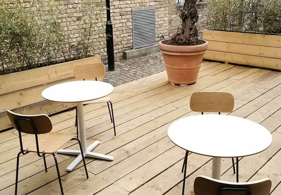 The outdoor area at Royal Parade Mews, The Worker's League in Blackheath