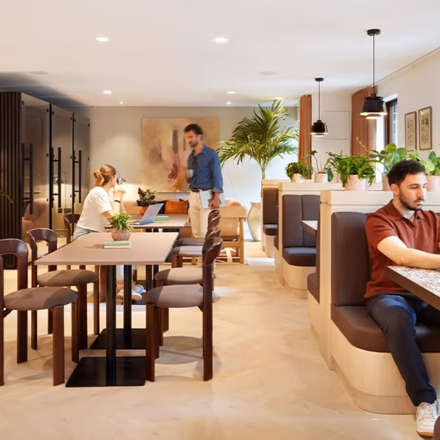 A breakout area in Great Russell Street, X and Why Ltd, Bloomsbury