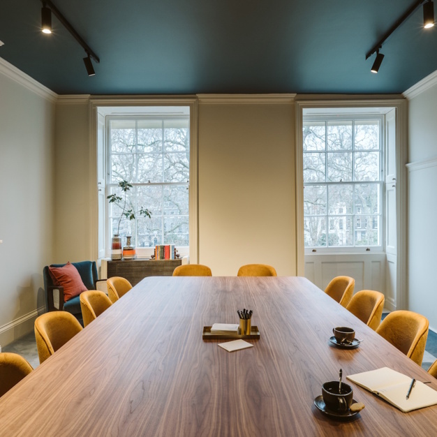 The meeting room at Bedford Square, Grafter Offices in Bloomsbury