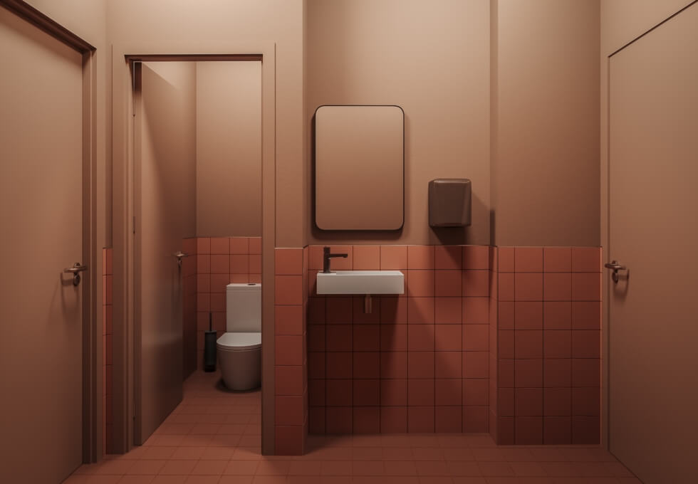 Bathroom facility at Borough High Street, Frameworks