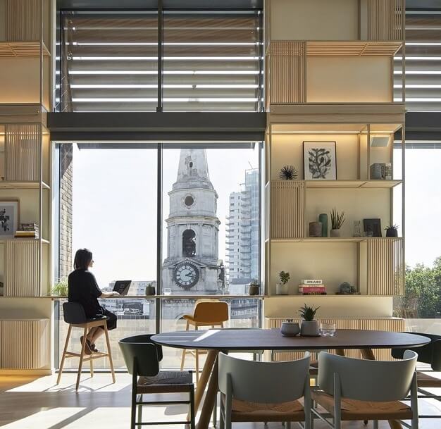 Breakout area at Borough High Street, FORA in London
