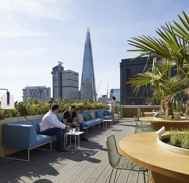 Roof terrace at Borough High Street, FORA in Borough