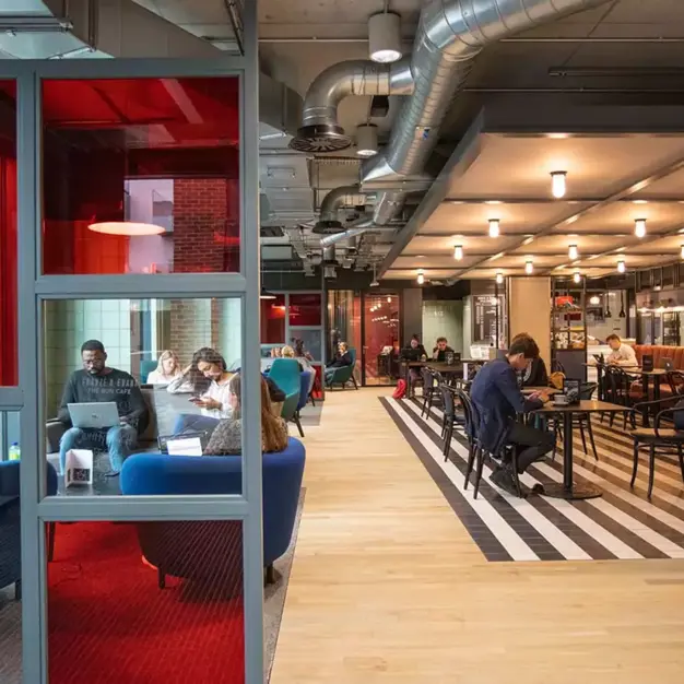Breakout area for clients - Corsican Square, Workspace Group Plc in Bow