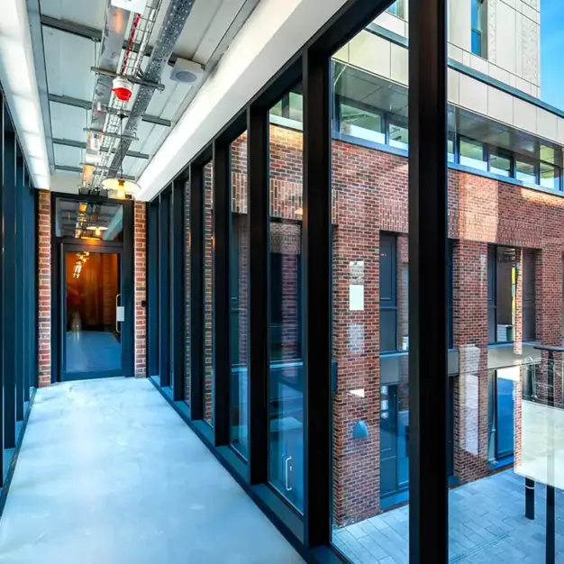 The hallway at Corsican Square, Workspace Group Plc in Bow
