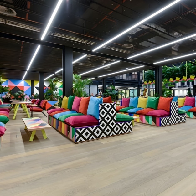 A breakout area in Finsbury Avenue, The British Land Company PLC, Broadgate
