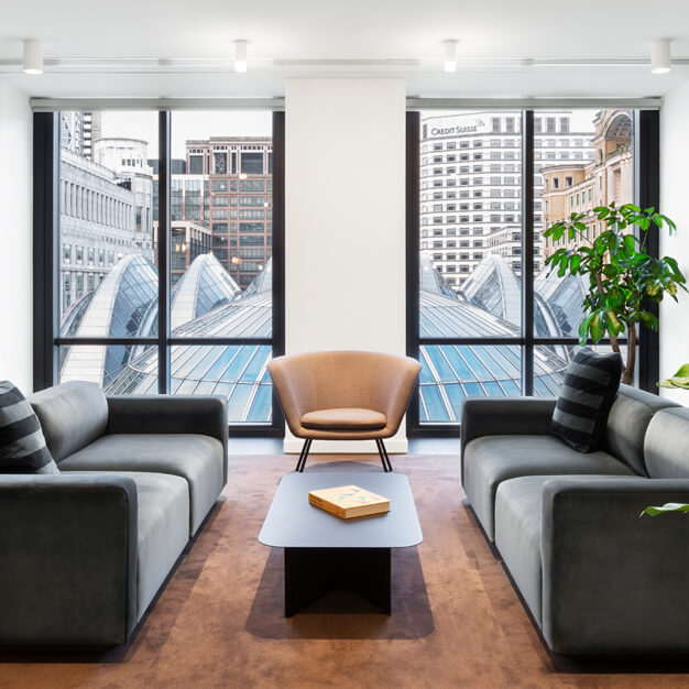A breakout area in Canada Square, FORA, Canary Wharf