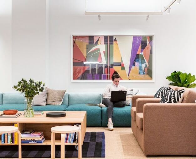 Breakout space -  Churchill Place, WeWork in Canary Wharf