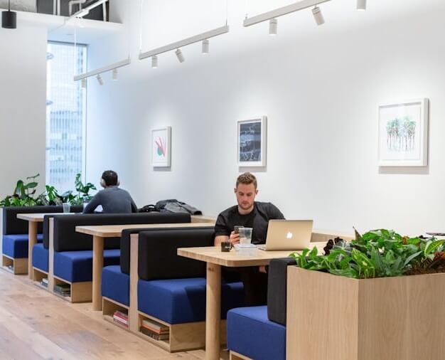 Communal Space at Churchill Place, WeWork in Canary Wharf