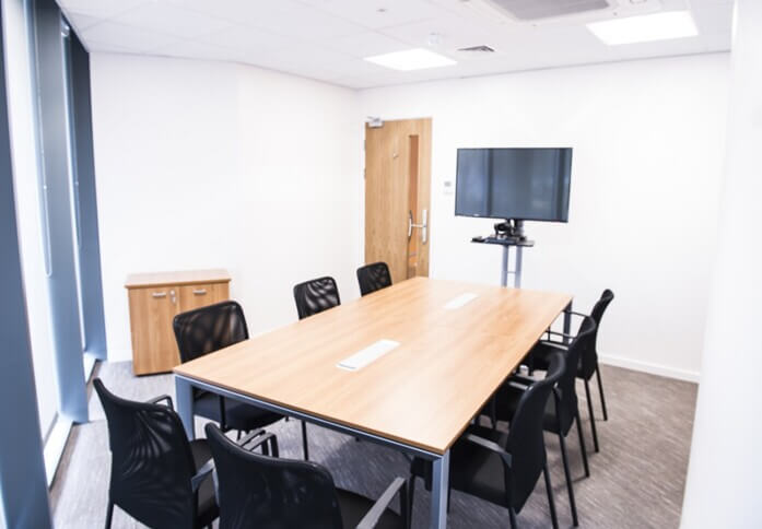 The meeting room at Indescon Square, CEC Group Ltd in Canary Wharf