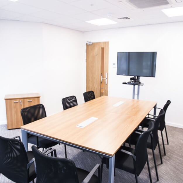 The meeting room at Indescon Square, CEC Group Ltd in Canary Wharf