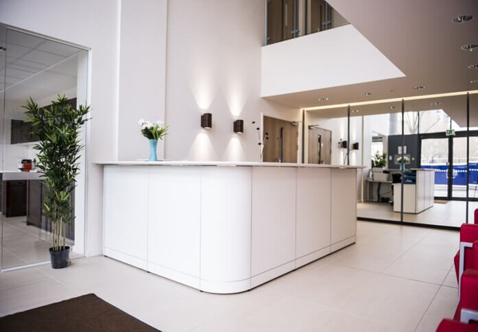 The reception at Indescon Square, CEC Group Ltd in Canary Wharf