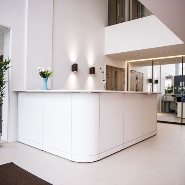 The reception at Indescon Square, CEC Group Ltd in Canary Wharf