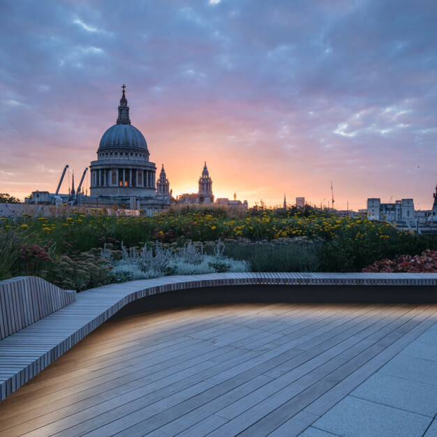 The roof terrace at Cannon Street, Romulus Shortlands Limited in Cannon Street