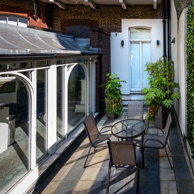 The outdoor area at Cavendish Square, Kensington Office Group in London