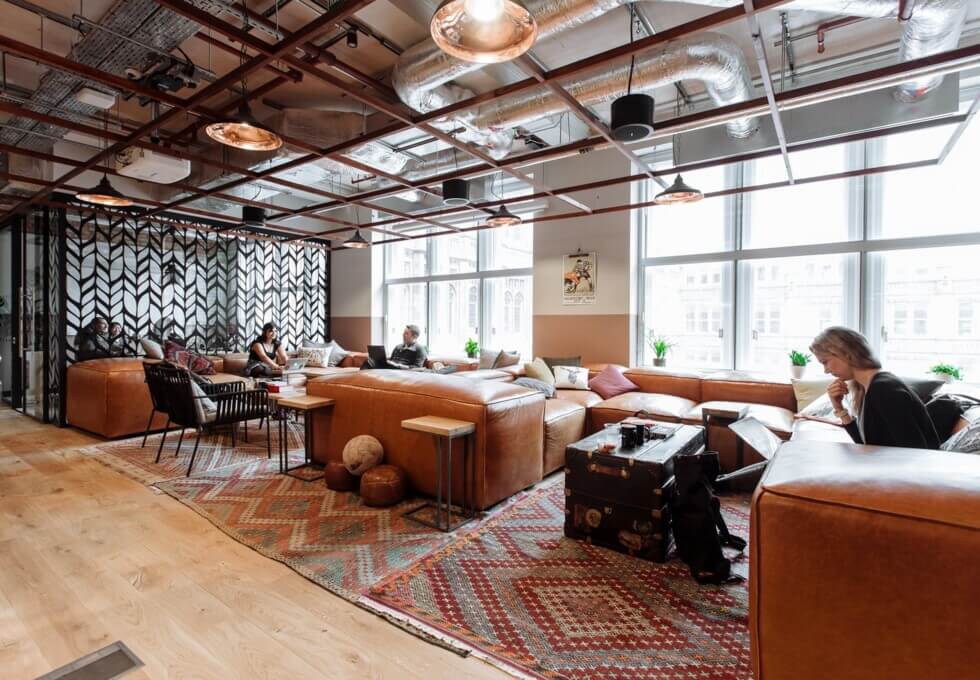A breakout area in Holborn, WeWork, Chancery Lane