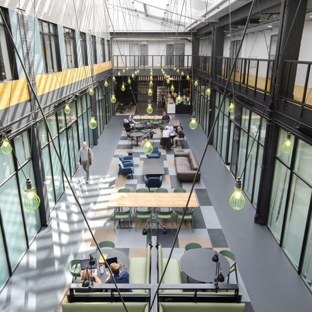 Atrium area at Power Road, Workspace Group Plc, in Chiswick
