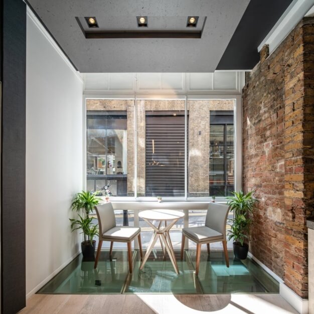 A breakout area in Albemarle Way, Canvas Offices, Clerkenwell