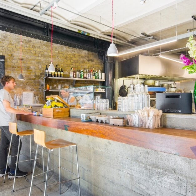Café area at Clerkenwell Close, Workspace Group Plc, Clerkenwell