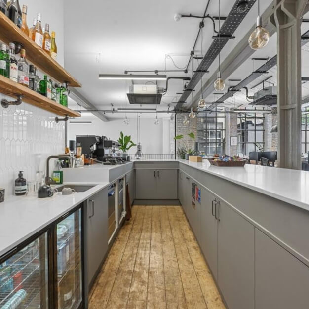 Use the dedicated kitchen at Ironmonger Row, Base Offices in Clerkenwell