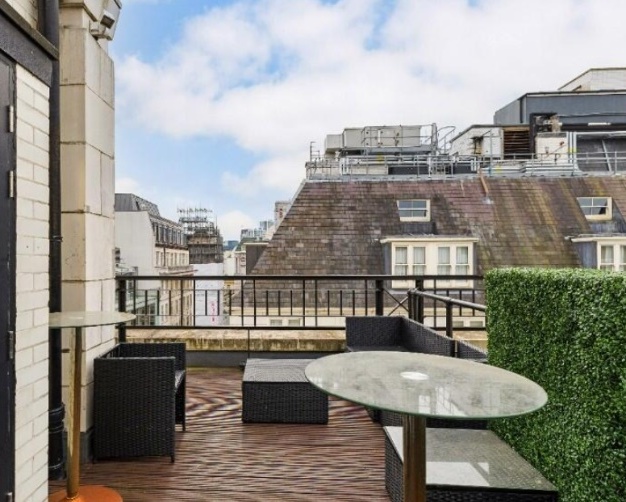 The roof terrace at Southampton Street, Base Offices in Covent Garden