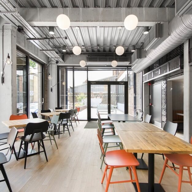 Breakout area at Creekside, Workspace Group Plc in Deptford