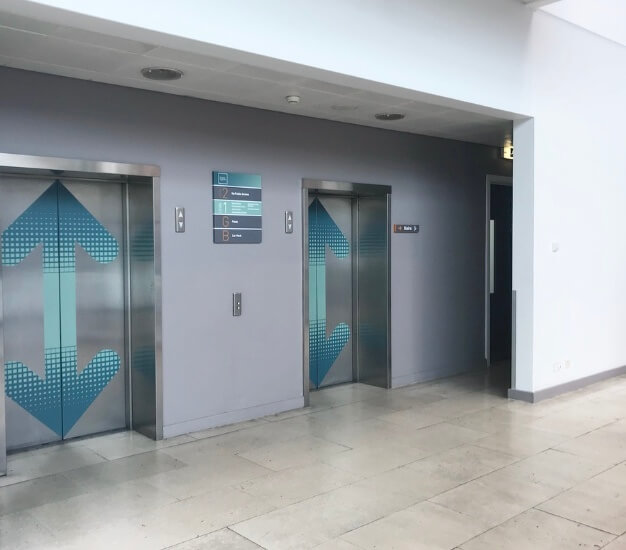 Lift at Derby Square, Nammu Workplace Ltd in Epsom