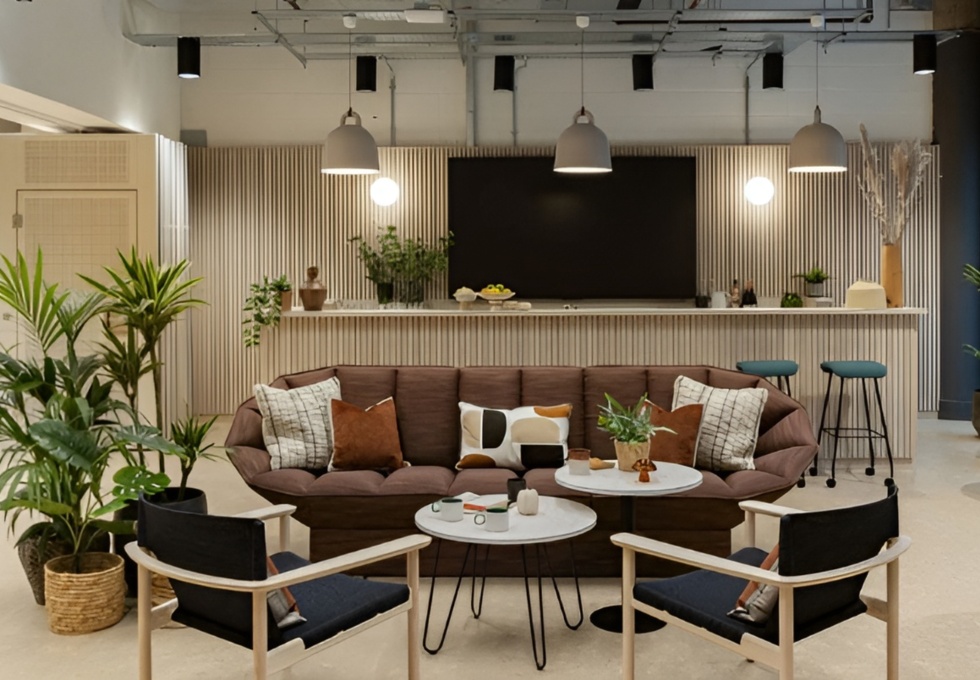 Breakout area at Triton Square, Impact Hub London Limited in Euston