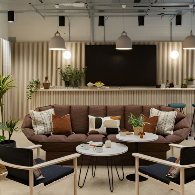 Breakout area at Triton Square, Impact Hub London Limited in Euston