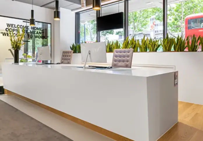 Reception area at Euston Road, Regus in Euston
