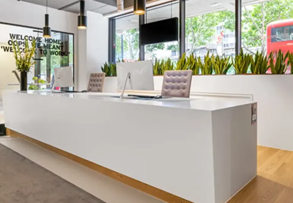 Reception area at Euston Road, Regus in Euston